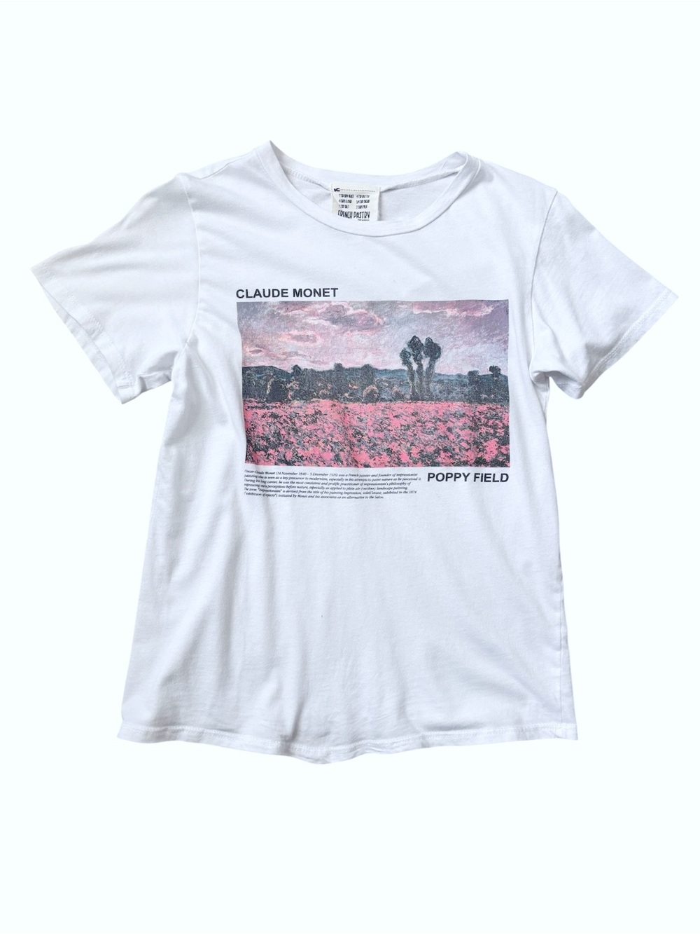French Pastry Claude Monet 'Poppy Field' White Graphic T-Shirt